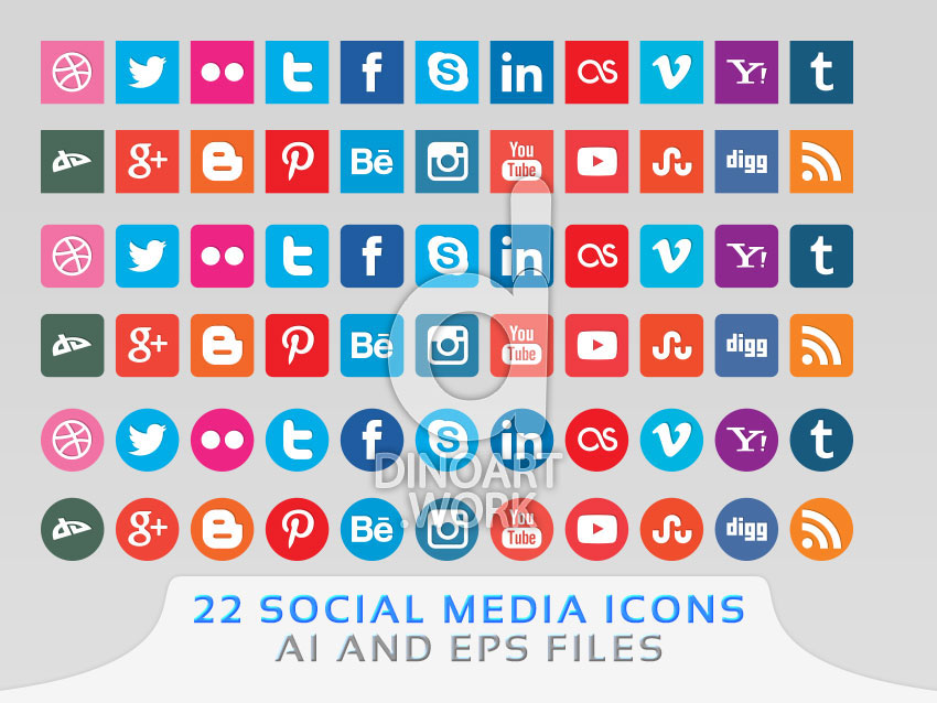 22 Social Media Icons