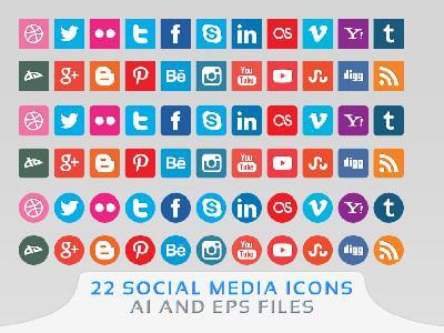22 Social Media Icons