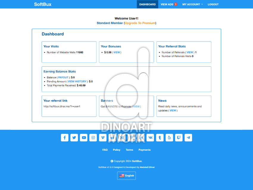 SoftBux Paid to Click Script